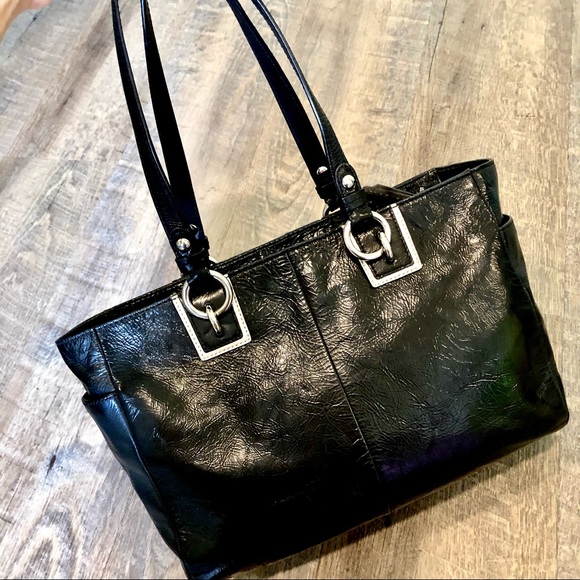 COACH⚡️Auth Cs Inlaid Pattern Leather Tote Bag - Picture 2 of 13